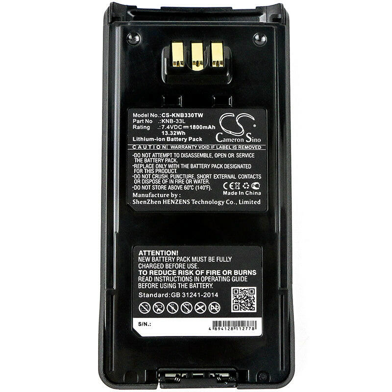 Kenwood Two-Way Radio Battery CS-KNB330TW Li-ion