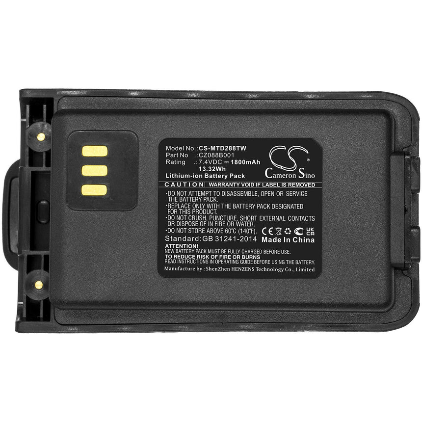 Motorola Two Way Radio Battery CS-MTD288TW Li-ion