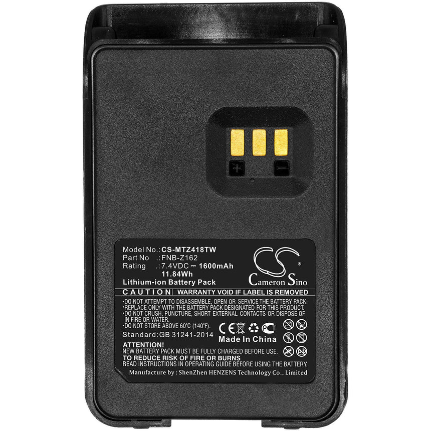 Motorola Two Way Radio Battery CS-MTZ418TW Li-ion