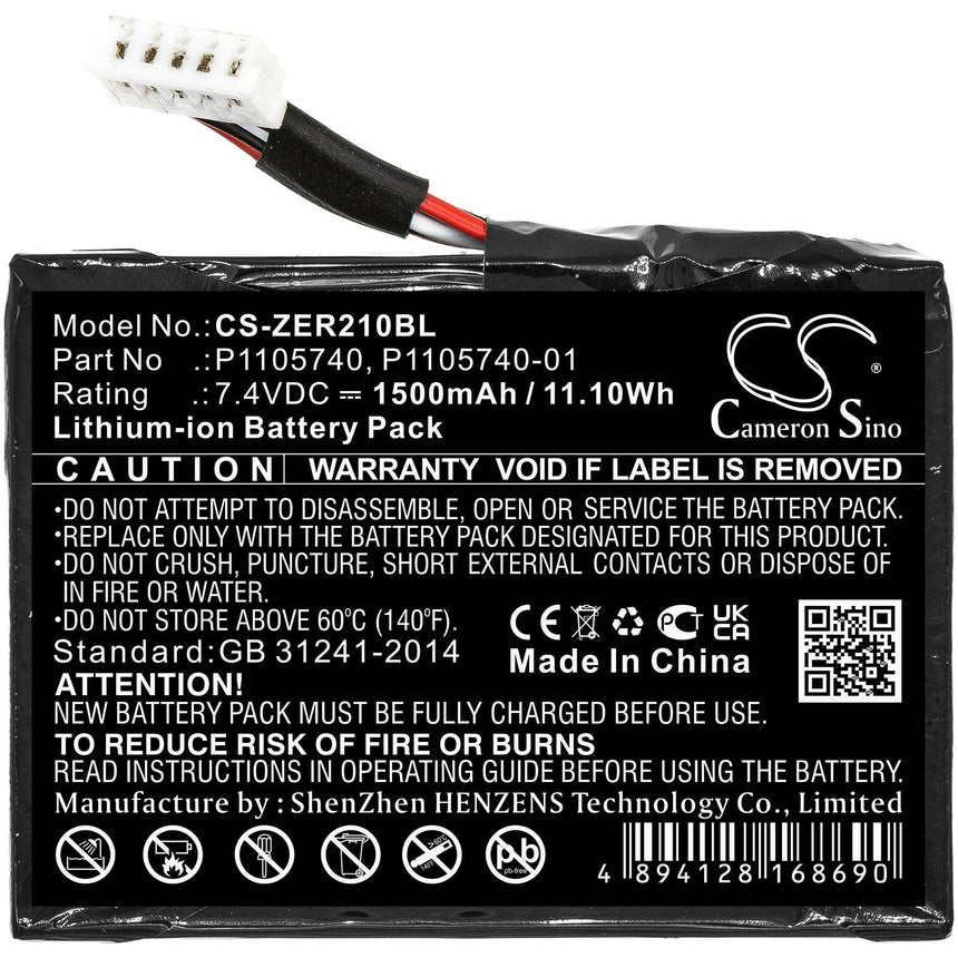 Zebra Portable Printer Battery CS-ZER210BL Li-ion