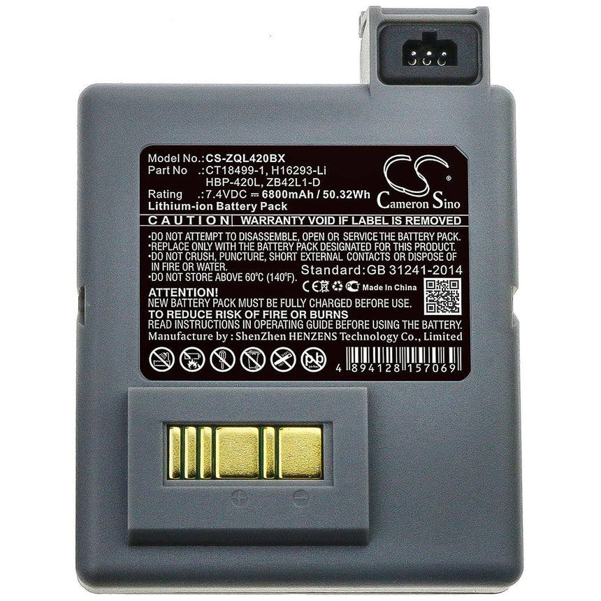 Zebra Portable Printer Battery CS-ZQL420BX Li-ion