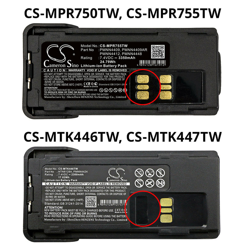 Motorola Two Way Radio Battery CS-MPR755TW Li-ion