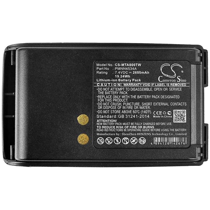 Motorola Two Way Radio Battery CS-MTA800TW Li-ion