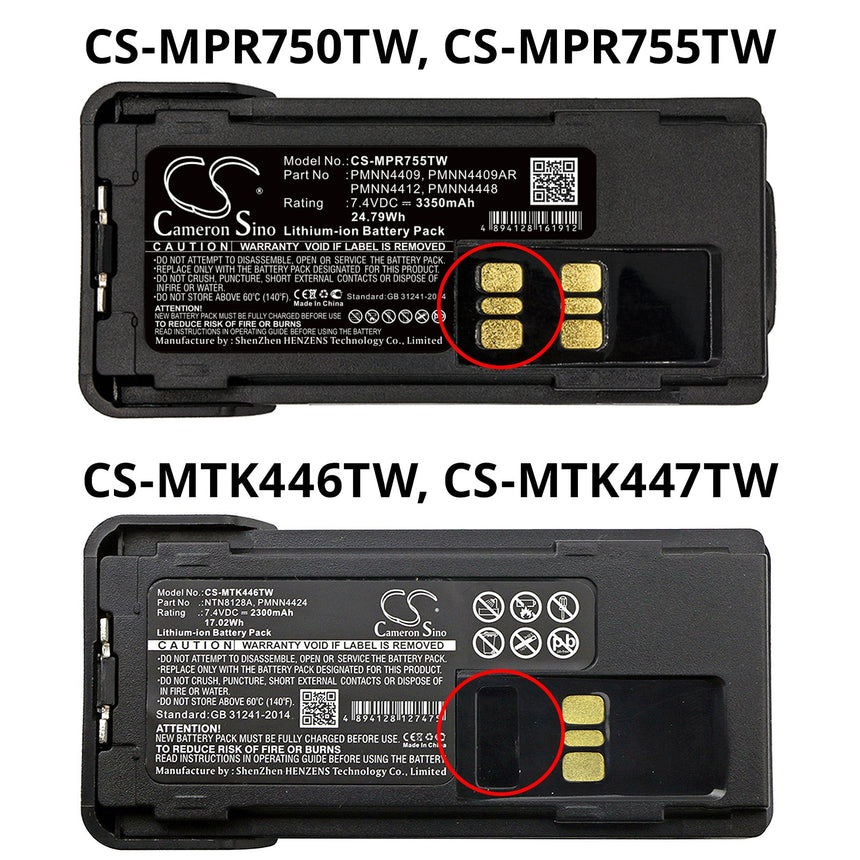 Motorola Two Way Radio Battery CS-MTK447TW Li-ion