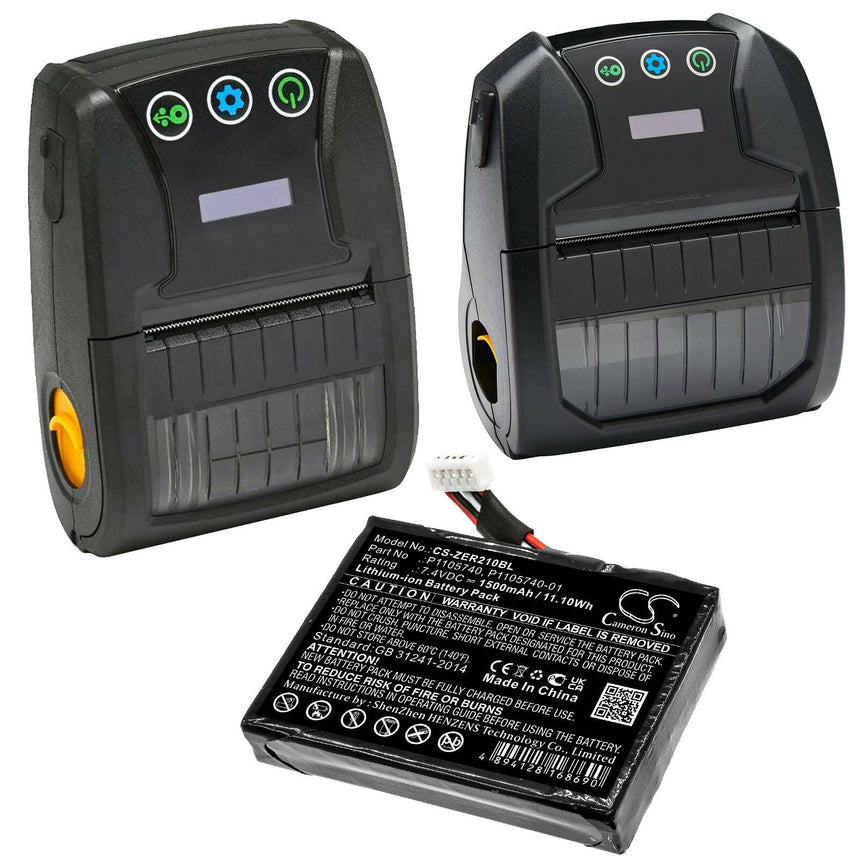 Zebra Portable Printer Battery CS-ZER210BL Li-ion
