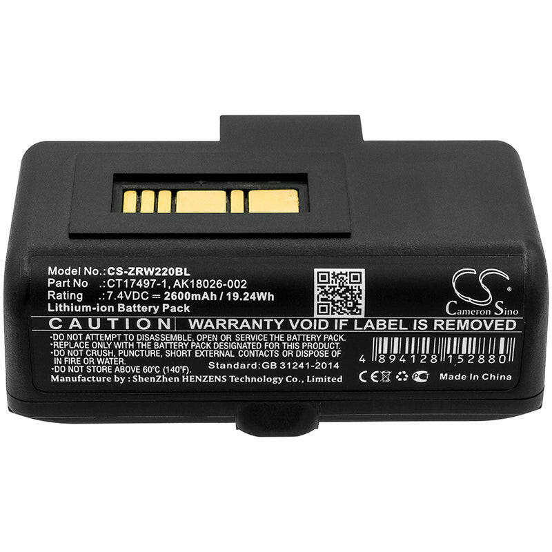 Zebra Portable Printer Battery CS-ZRW220BL Li-ion