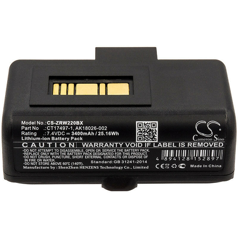 Zebra Portable Printer Battery CS-ZRW220BX Li-ion